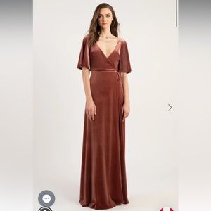 Jenny Yoo Marin Velvet Gown in English Rose
